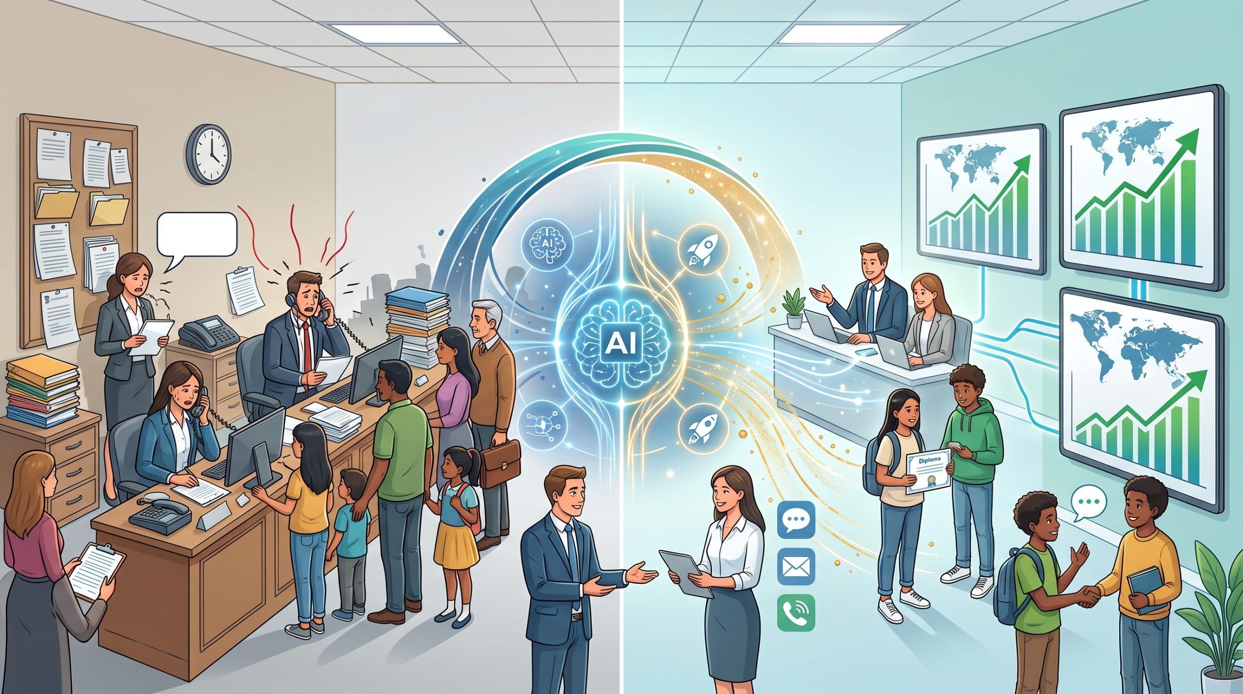 Inteligencia Artificial en admisiones educativas: Cómo la inmediatez operativa y la visibilidad de marca transforman la captación escolar